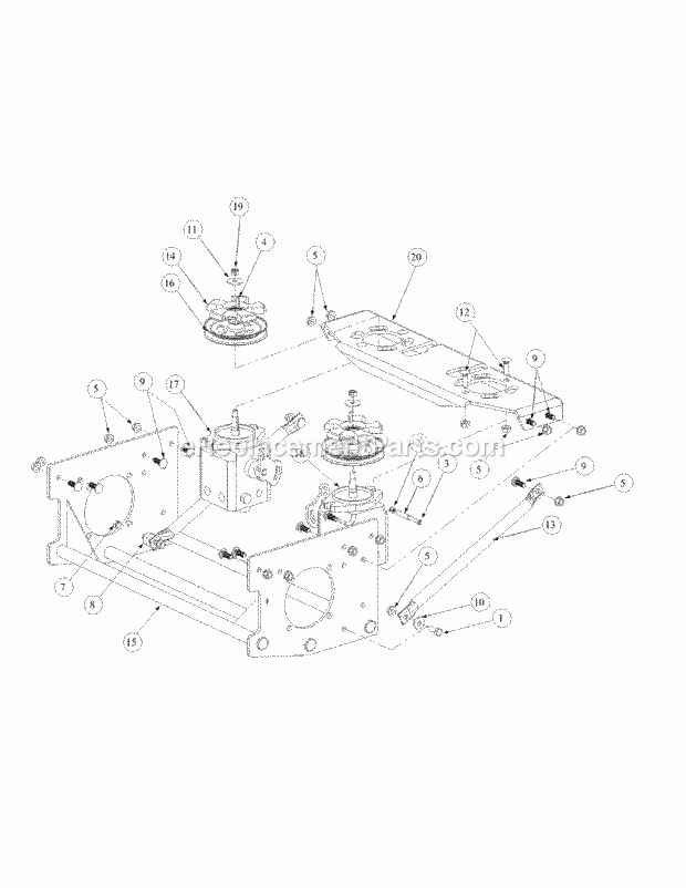 Drive Assembly Diagram and Parts List for M60-KW 53AB5DCX150 Cub Cadet Sprayer